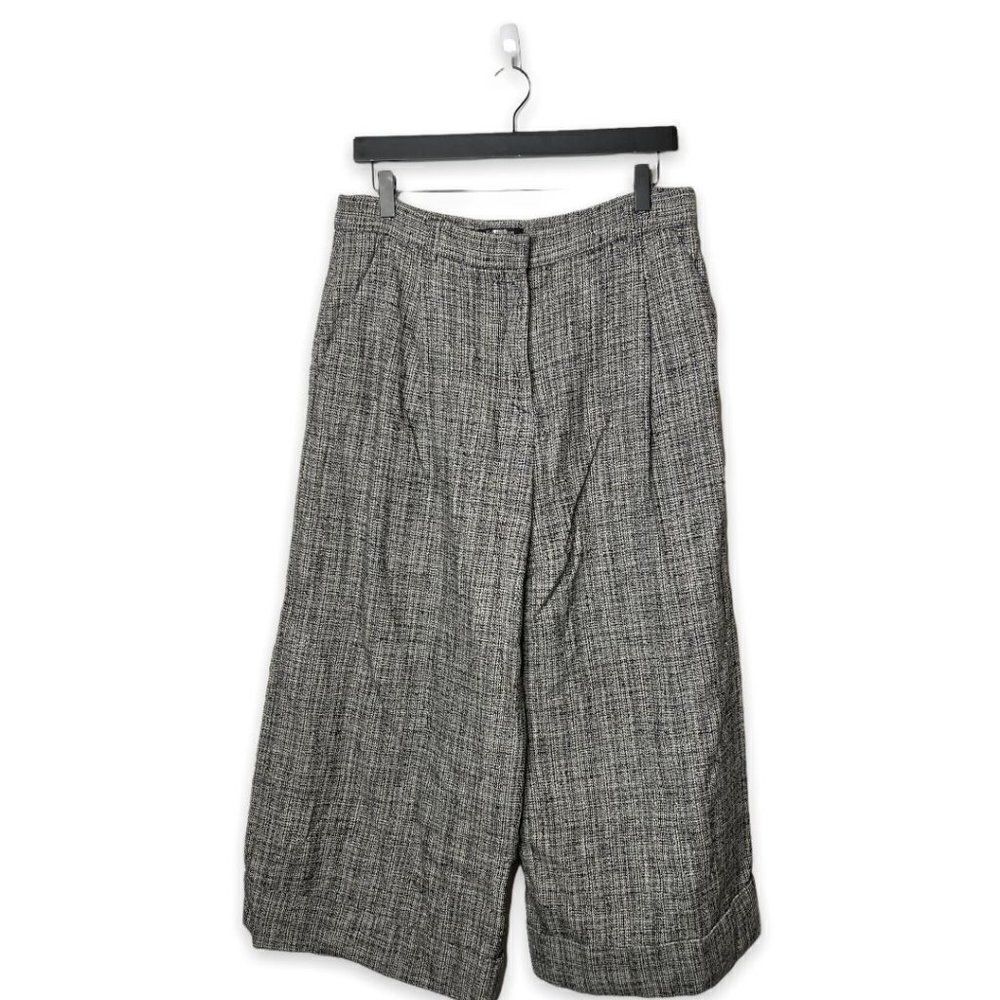 Tara Jarmon Tweed Pleated Front Wide Leg Pants Size 42 - Picture 4 of 8